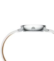 Pierre Cardin ladies two-hand wristwatch dial with silver circle details analogue quartz watch with leather strap 3ATM 27mm CCM.0505 white/black/silver