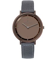 Pierre Cardin men's wristwatch, analog quartz watch with textile strap 3ATM 41mm CBV.1036 gray/brown