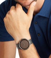 Pierre Cardin men's wristwatch, analog quartz watch with textile strap 3ATM 41mm CBV.1036 gray/brown