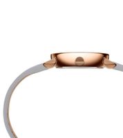 Pierre Cardin ladies two-hand wristwatch dial with silver circle details analogue quartz watch with leather strap 3ATM 27mm CCM.0506 grey/rose gold