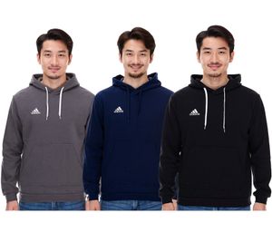 Sweat à capuche adidas Entrada 22 pour homme Sweat à capuche en coton durable pour homme avec poche kangourou en noir, bleu marine ou gris