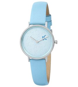 Reloj de señora Pierre Cardin con abreviatura de la marca impresa, reloj analógico de cuarzo con correa de piel 3ATM 31 mm CBV.1521 Azul/Plata