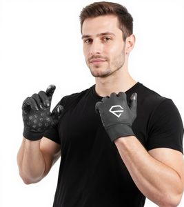 Gants de cyclisme pour hommes EGREGIE avec doublure en polaire Gants de course avec fonction tactile pour smartphone Gants de sport Noir