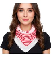 Pack of 2 DELMAO scarves with different patterns, everyday scarf 8168 3644 white/black/red