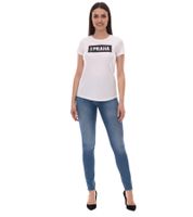 PUMA City women's cotton shirt with Praha/Prague lettering, short-sleeved shirt, round neck shirt 575957 20 white/black