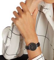 Pierre Cardin ladies' wristwatch with branded initials print, analogue quartz watch with leather strap 3ATM 31mm CBV.15 black, pink, white or beige