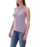 AjC Damen Tank Top modisches Polo-Shirt mit Knopfleiste Sommer-Shirt 30237620 Lila