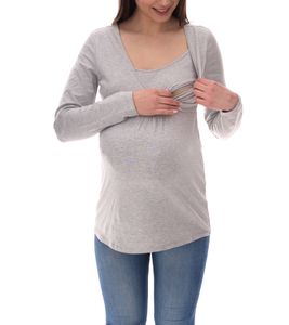 neun 9 monate Damen schlichtes Schwangerschafts-Shirt Umstands-Mode 44189220 Grau