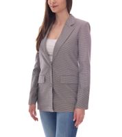 DELMAO women's blazer suit jacket with lapel collar checked business jacket 55782465 gray/blue/white