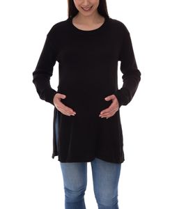 pull de maternité pour femme de 9 mois avec grande fente pull tricoté mode maternité 46551556 noir