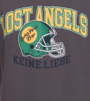 KEINE LIEBE Ballhead Herren Baumwoll-Shirt mit LOST ANGELES Schriftzug T-Shirt Rundhals-Shirt Kurzarm-Shirt KLTS1011GRY Grau/Grün/Orange