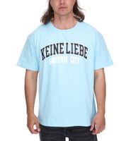 KEINE LIEBE Universe City e Broken Heart Club Maglietta da uomo in cotone con accenti colorati T-shirt girocollo Maglietta a maniche corte KLTS10 in giallo, verde, blu, rosso, viola o grigio