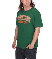 KEINE LIEBE Universe City e Broken Heart Club Maglietta da uomo in cotone con accenti colorati T-shirt girocollo Maglietta a maniche corte KLTS10 in giallo, verde, blu, rosso, viola o grigio