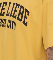 KEINE LIEBE Universe City e Broken Heart Club Maglietta da uomo in cotone con accenti colorati T-shirt girocollo Maglietta a maniche corte KLTS10 in giallo, verde, blu, rosso, viola o grigio