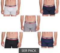 5er Sparpack LEVI`S Herren Boxershorts Baumwoll-Unterwäsche mit farblichen Akzenten am Bund 701224335 Schwarz/Grau oder Schwarz/Grau/Blau