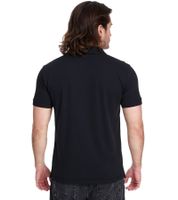 Kappa Men's Cotton Polo Shirt with Small Embroidery, Short-Sleeved Pique Knit Polo Shirt, 303173NC A03 Black