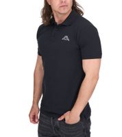 Kappa Men's Cotton Polo Shirt with Small Embroidery, Short-Sleeved Pique Knit Polo Shirt, 303173NC A03 Black