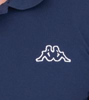 Polo Kappa en coton pour homme avec petite broderie, manches courtes, maille piquée, 303173NC A05, bleu foncé