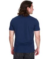 Polo Kappa en coton pour homme avec petite broderie, manches courtes, maille piquée, 303173NC A05, bleu foncé
