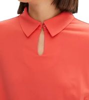 mini abito estivo da donna sostenibile in jersey con colletto a camicia e maniche svasate 928818