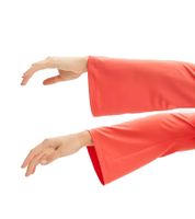 mini abito estivo da donna sostenibile in jersey con colletto a camicia e maniche svasate 928818