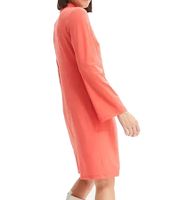 mini abito estivo da donna sostenibile in jersey con colletto a camicia e maniche svasate 928818