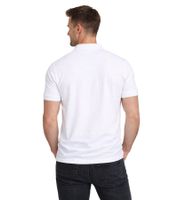 Kappa Herren Baumwoll-Polo mit kleiner Stickerei Polo-Shirt Kurzarm-Shirt Pique-Strick 303173NC A04 Weiß