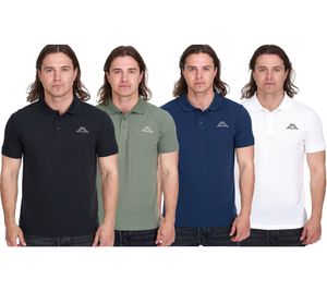 Kappa Herren Baumwoll-Polo mit kleiner Stickerei Polo-Hemd Polo-Shirt Kurzarm-Shirt Pique-Strick 303173NC Weiß, Schwarz, Dunkelblau oder Grün