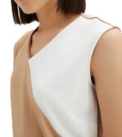 elegantes Damen Business-Kleid ärmelloses Etui-Kleid Jersey-Kleid 957594 Schwarz/Camel/Weiß