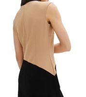 elegantes Damen Business-Kleid ärmelloses Etui-Kleid Jersey-Kleid 957594 Schwarz/Camel/Weiß
