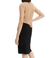 elegantes Damen Business-Kleid ärmelloses Etui-Kleid Jersey-Kleid 957594 Schwarz/Camel/Weiß