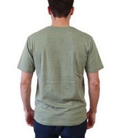 Chemise homme Kappa en coton avec grand logo, col rond, manches courtes, certifiée Oeko-Tex 100, 7085/8191-003, vert