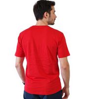 Chemise homme Kappa en coton avec grand logo, col rond, manches courtes, certifiée Oeko-Tex 100, 7085/8191-002, rouge