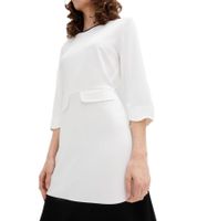 Damen Sommer-Kleid Jersey-Kleid mit Reißverschluss Mini-Kleid 960734 Weiß