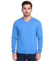 HACKETT LONDON GOLF Pull en coton à col en V et manches longues pour homme HMX5000D Bleu
