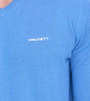 HACKETT LONDON GOLF Pull en coton à col en V et manches longues pour homme HMX5000D Bleu