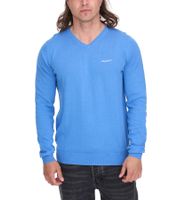 HACKETT LONDON GOLF Pull en coton à col en V et manches longues pour homme HMX500D Noir, bleu ou bleu foncé
