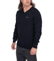 HACKETT LONDON GOLF Pull en coton à col en V et manches longues pour homme HMX500D Noir, bleu ou bleu foncé