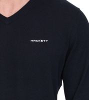 HACKETT LONDON GOLF Pull en coton à col en V et manches longues pour homme HMX500D Noir, bleu ou bleu foncé