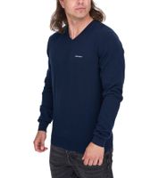 HACKETT LONDON GOLF Pull en coton à col en V et manches longues pour homme HMX500D Noir, bleu ou bleu foncé