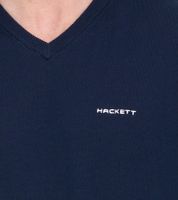 HACKETT LONDON GOLF Pull en coton à col en V et manches longues pour homme HMX500D Noir, bleu ou bleu foncé