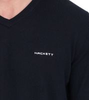 HACKETT LONDON GOLF Maglione in maglia a maniche lunghe con scollo a V in cotone da uomo HMX500F Nero