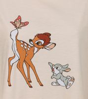RE:COVERED X Disney Damen T-Shirt mit Bambi und Klopfer Design Baumwoll-Shirt Rundhals-Shirt RCDIF2066 Rosa