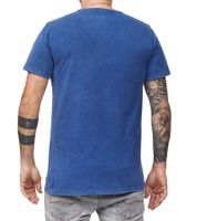 RE:COVERED X Disney Men's T-Shirt with Goofy Profile Lettering Print, Cotton Crew Neck Shirt, MMDIS2508 Blue