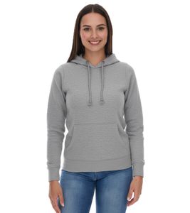 Elevate Charon Women's Hoodie, Simple Cotton Pullover with Kangaroo Pocket, Sweater 3823480 Gray