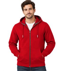 Elevate Arora Herren Sweat-Jacke mit Kapuze schlichte Baumwoll-Jacke Pullover 3821125 Rot