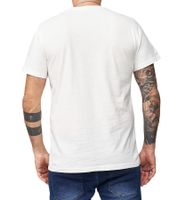 RE:COVERED X BUDWEISER Men's T-Shirt with Large Six Pack Print, Cotton Shirt, Short-Sleeved Shirt MMABI403, Ecru-White