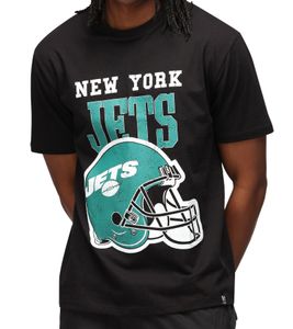 RE:COVERED X NFL Jets T-shirt da uomo con logo lettering in cotone girocollo MMNFL1188 nero