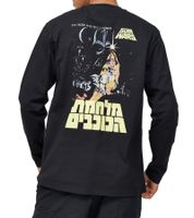RE:COVERED X STAR WARS Maglietta da uomo a maniche lunghe in cotone con stampa a poster e scollo tondo MMSTW2446 Nero