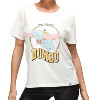 RE:COVERED X Disney T-shirt da donna con stampa Dumbo Camicia in cotone Girocollo RCDIF2068 Bianco lana